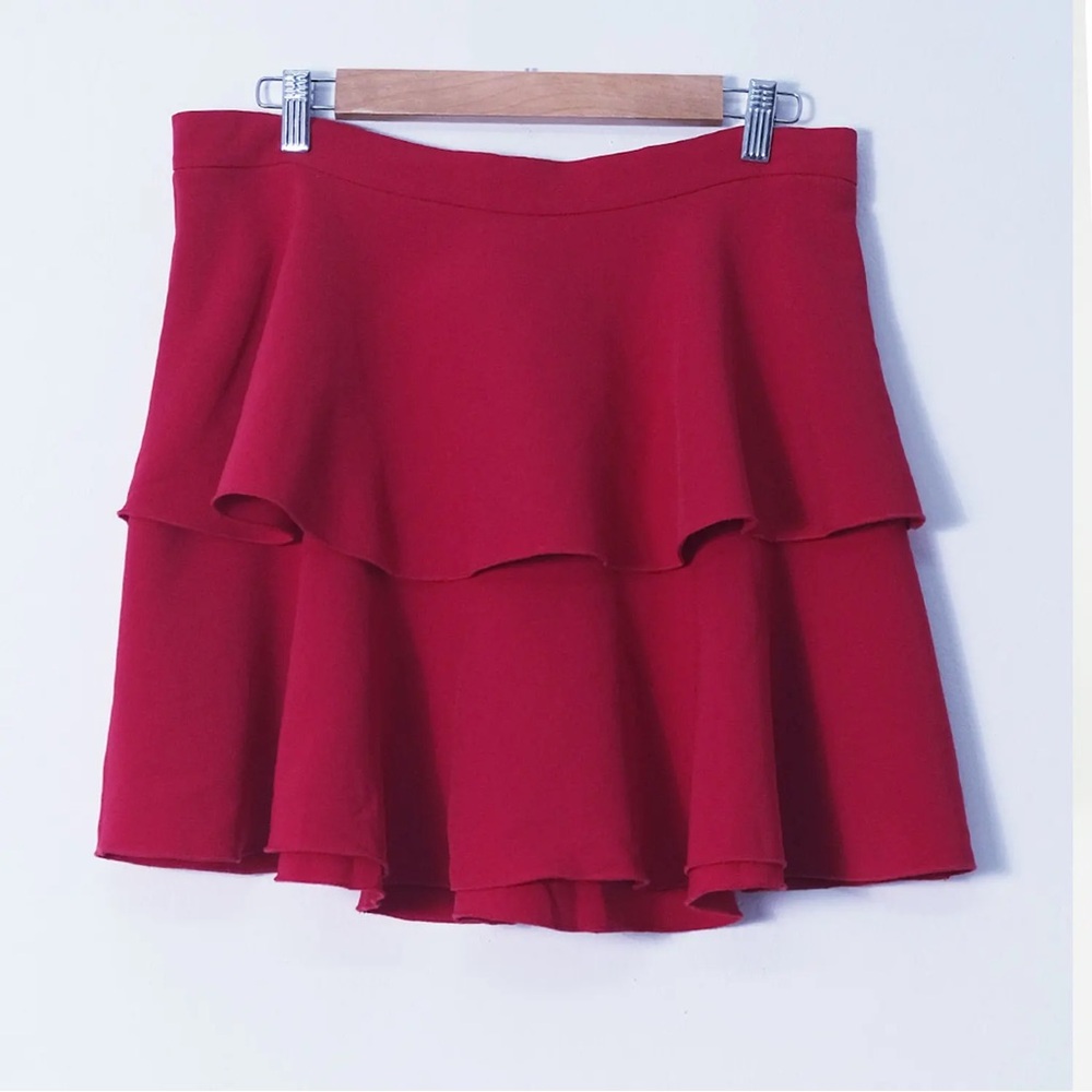 Zara Red Layered Skirt